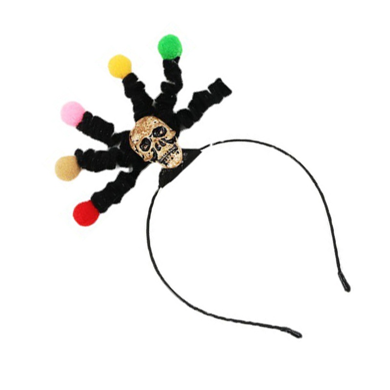 Băng Đô Cài Tóc Đính Bóng Lông Màu Sắc Xinh Xắn Cho Tiệc Halloween