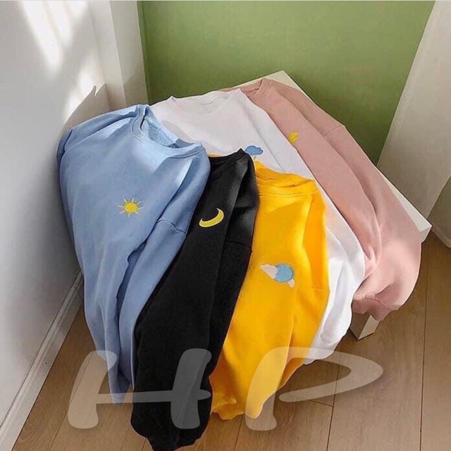 Áo logo thời tiết bo gấu THG876, Áo nỉ Unisex from rộng, Chất nỉ ấm mặc không xù, thiết kế phong cách - MODY