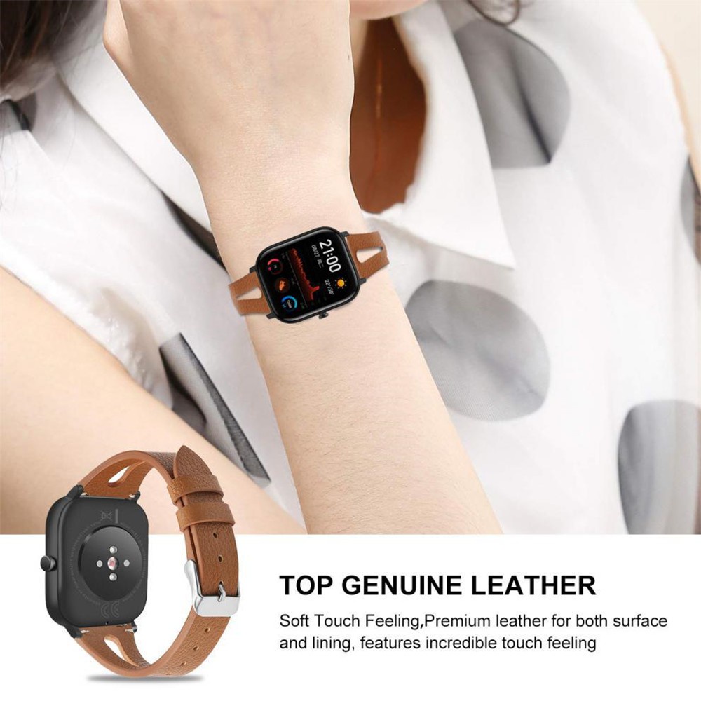Dây Đeo Da 20mm Cho Đồng Hồ Thông Minh Xiaomi Huami Amazfit Bip U Pro GTS 3 Bip S GTS 2 Mini GTR 42mm