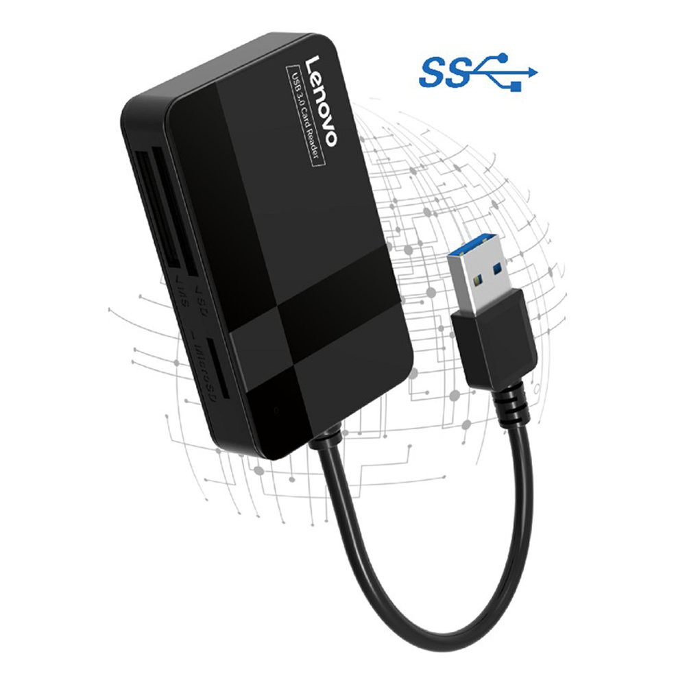 Đầu đọc thẻ nhớ 4 trong 1 TF CF MS lenovo d302 usb 3.0 5gbps