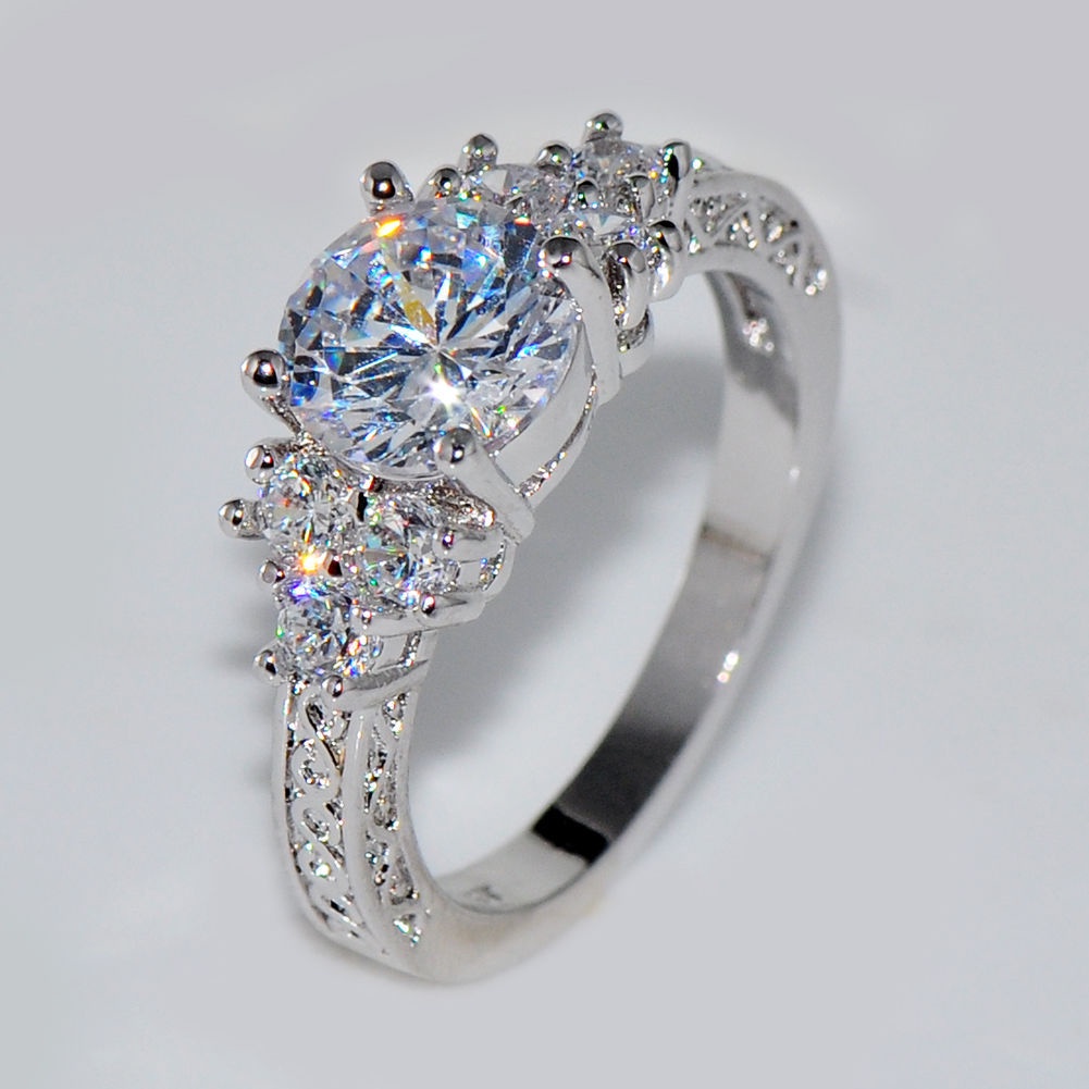 Nhẫn bạc 925 đính đá zircon sang trọng cho nữ