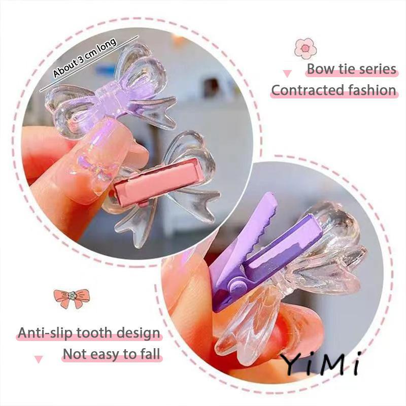 Kẹp Tóc Nơ Trong Suốt Nhiều Màu Thời Trang Hàn Quốc