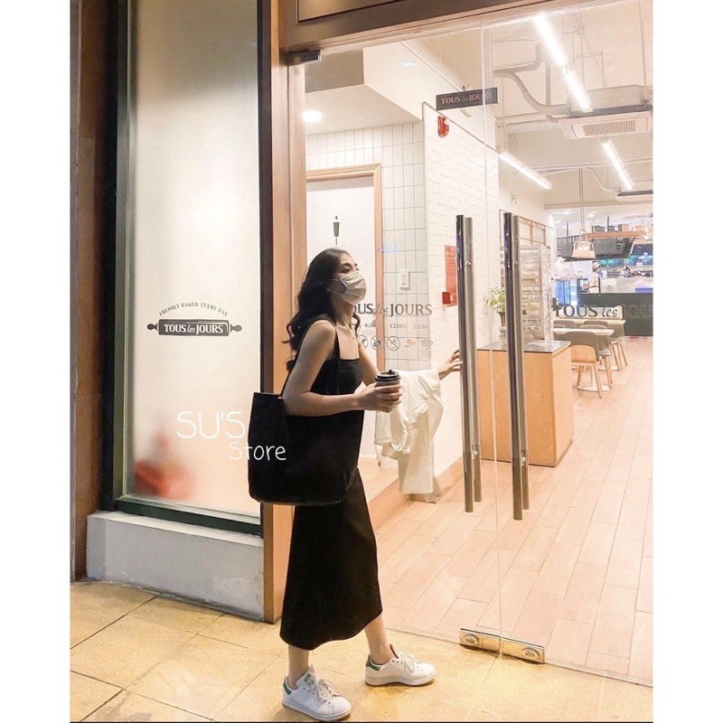 Đầm Hai Dây Thun Suông Bazic, Váy 2 dây maxi dáng dài, bánh bèo tiểu thư mặc đi biển, đi chơi M099