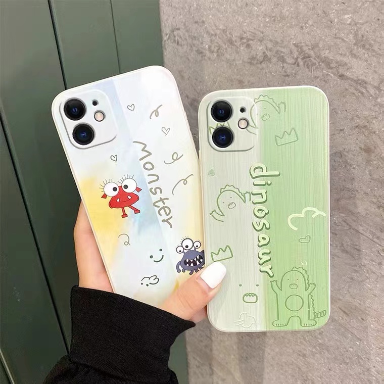 Case OPPO Reno6 5G Reno5 4G/5G Reno5K A5 2020 A9 2020 A15 A15S A53 A33 A7 A5S A12 A11K A31 2020 F9 F9Pro Reno5Pro F11 A3S A83 A57 2016 A59 F1S A39 A3 Straight Edge 90° Cartoon Phone Case Dinosaur Monster