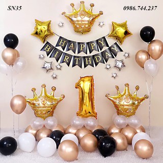 Set Bóng Trang Trí Sinh Nhật Happy Birthday Hoàng Gia Mã SN35