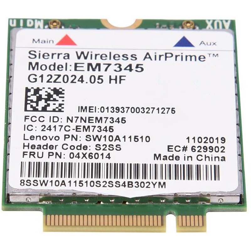 Mô Đun Thẻ Mạng EM7345 4G LTE WWAN Chuyên Dụng Cho Thinkpad X250 X1C W550 T450 X240 T440