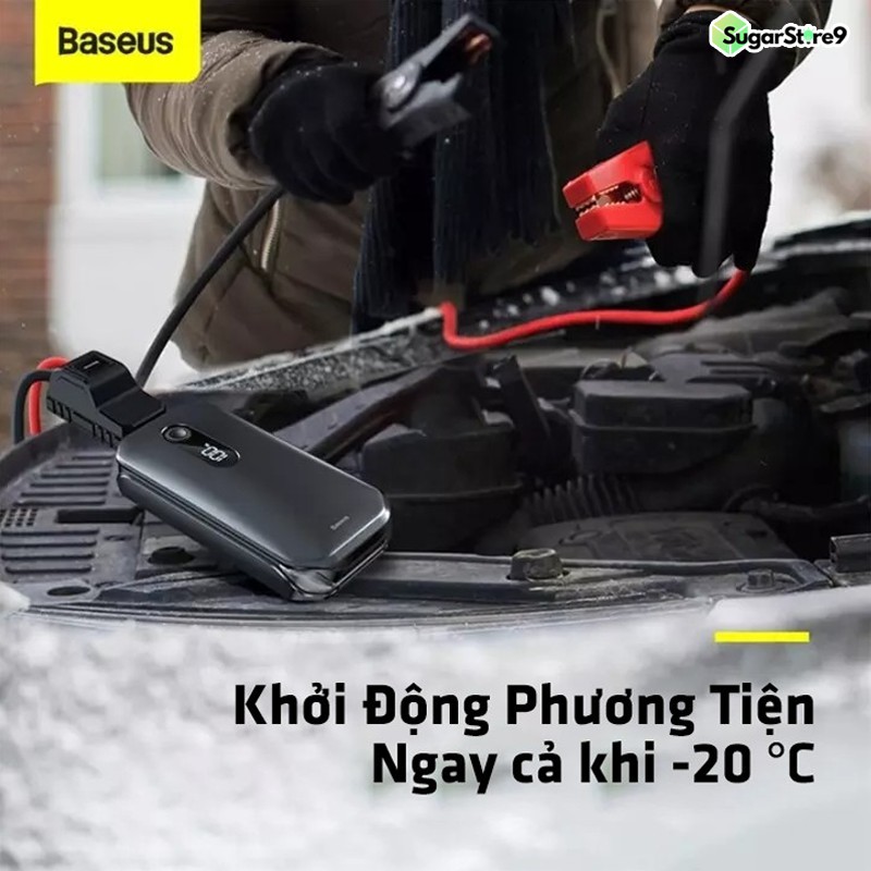 Bộ Kích Bình Ô tô - Kích Nổ Ô tô Baseus Car Jump Starter Dung Lượng 12000mAh Công Suất 1000A Kiêm Sạc Dự Phòng Tiện Lợi