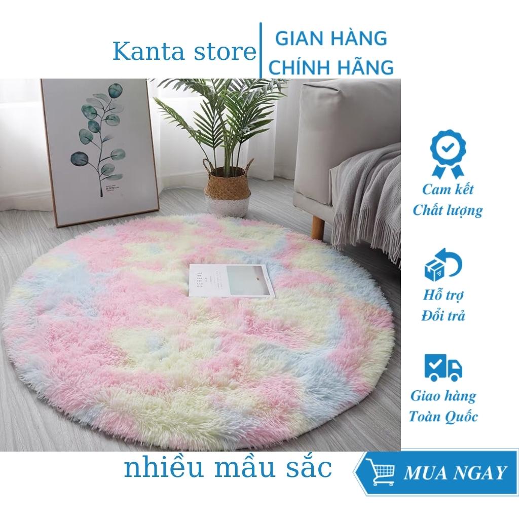 Thảm lông tròn chụp ảnh, thảm trải sàn đường kính 1m - Kanta store