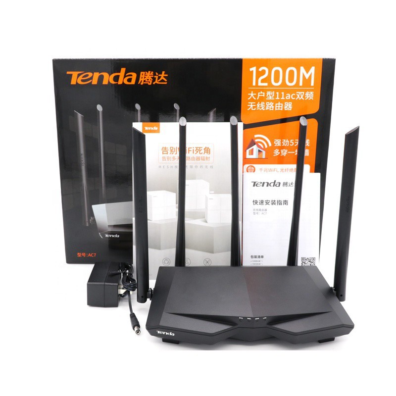 Thiết bị phát Wifi chuẩn AC 1200Mbps Tenda AC7 - Hàng Chính Hãng