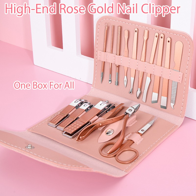 Bộ 12 Dụng Cụ Làm Móng Bằng Thép Không Gỉ Chuyên Nghiệp Chất Lượng Cao