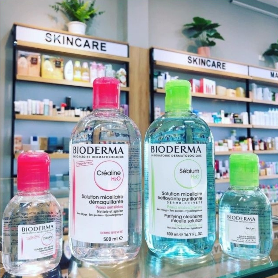 Nước tẩy trang Bioderma Pháp ⚡ FREESHIP ⚡ cuốn sạch bụi bẩn, mỹ phẩm trên da, chuẩn CHÍNH HÃNG 500ml