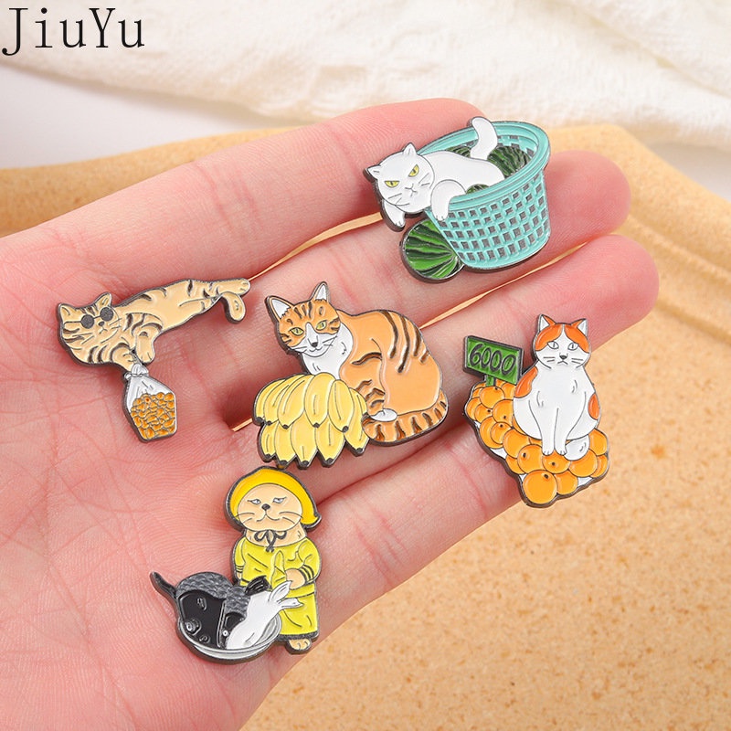 Ghim Cài Áo Hình Mèo Hoạt Hình Dễ Thương