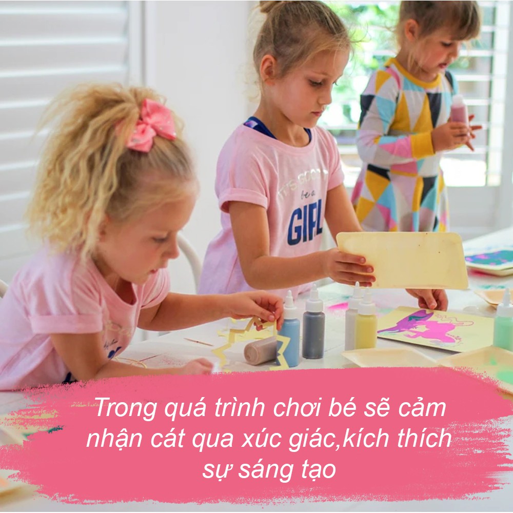 ❤️ Tranh cát cho bé tập tô màu có kèm cát - Size NHỎ 12 x 18 cm
