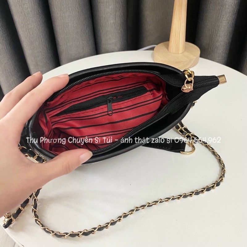 Túi hobo phối dạ ziczac size 20 thời trang mới 2022 hàng đẹp nét chuẩn