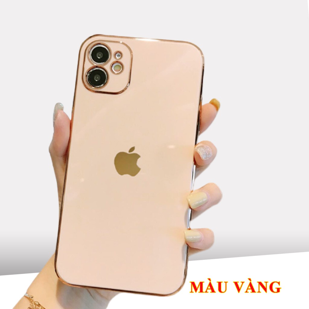 Ốp lưng giả iphone 12 dẻo ✅ Cạnh vuông, viền vàng sang trọng cho iphone 6plus//6splus/7plus/8plus/x/xs/xsmax/11/11promax