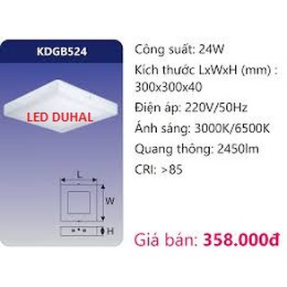 Bóng đèn Led Panel gắn nổi 24W Duhal KDGB524