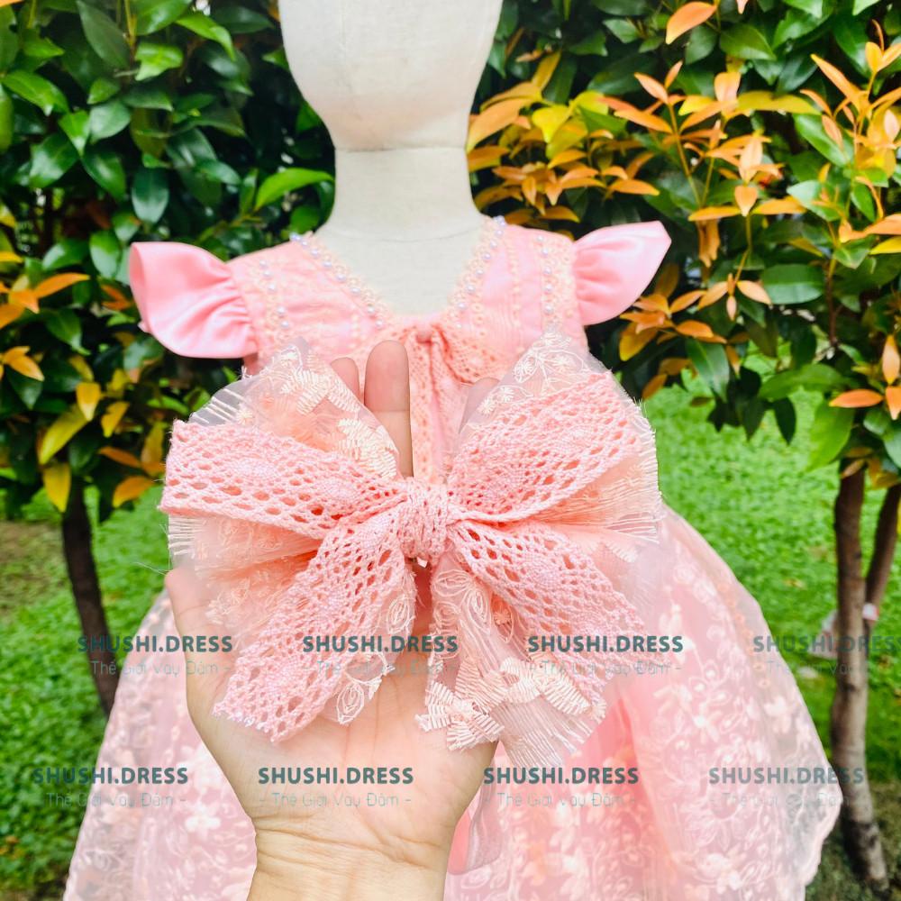 Váy Công Chúa Màu Trắng, Màu Hồng 5 Lớp mặc đi chơi đi dự tiệc siêu xinh Shushibaby