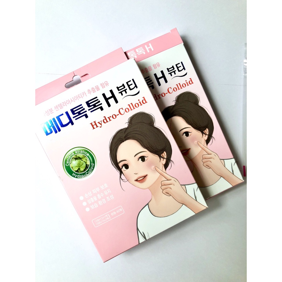 Miếng dán mụn Medy tinh chất rau má - xẹp mụn viêm sau 24h.