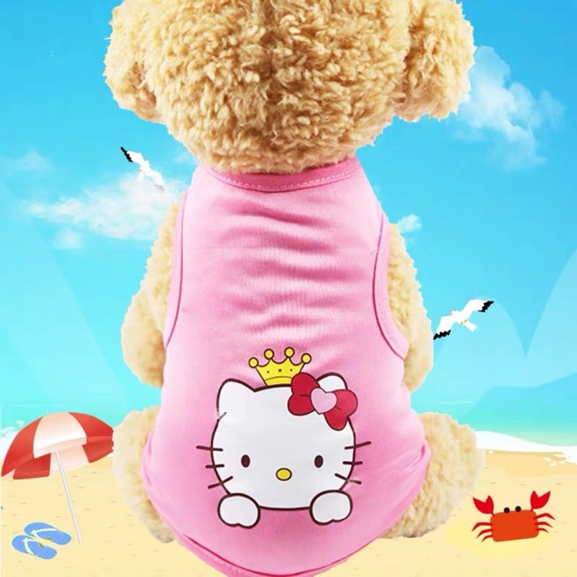 ÁO THUN MỎNG THOÁNG KHÍ THỜI TRANG MÙA HÈ XINH XẮN CHO THÚ CƯNG HÌNH KITTY