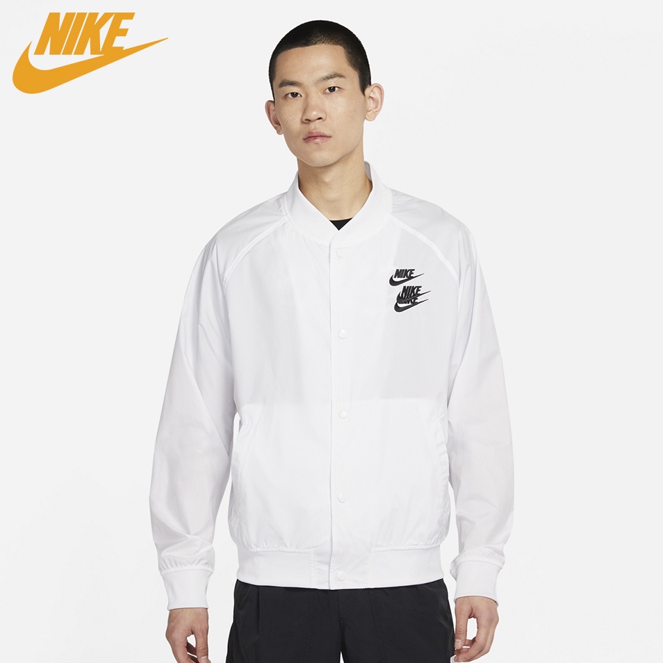 NIKE CHÍNH HÃNG - Áo khoác thể thao nam Nike NSW Men's World Tour Woven Bomber Authentic - White