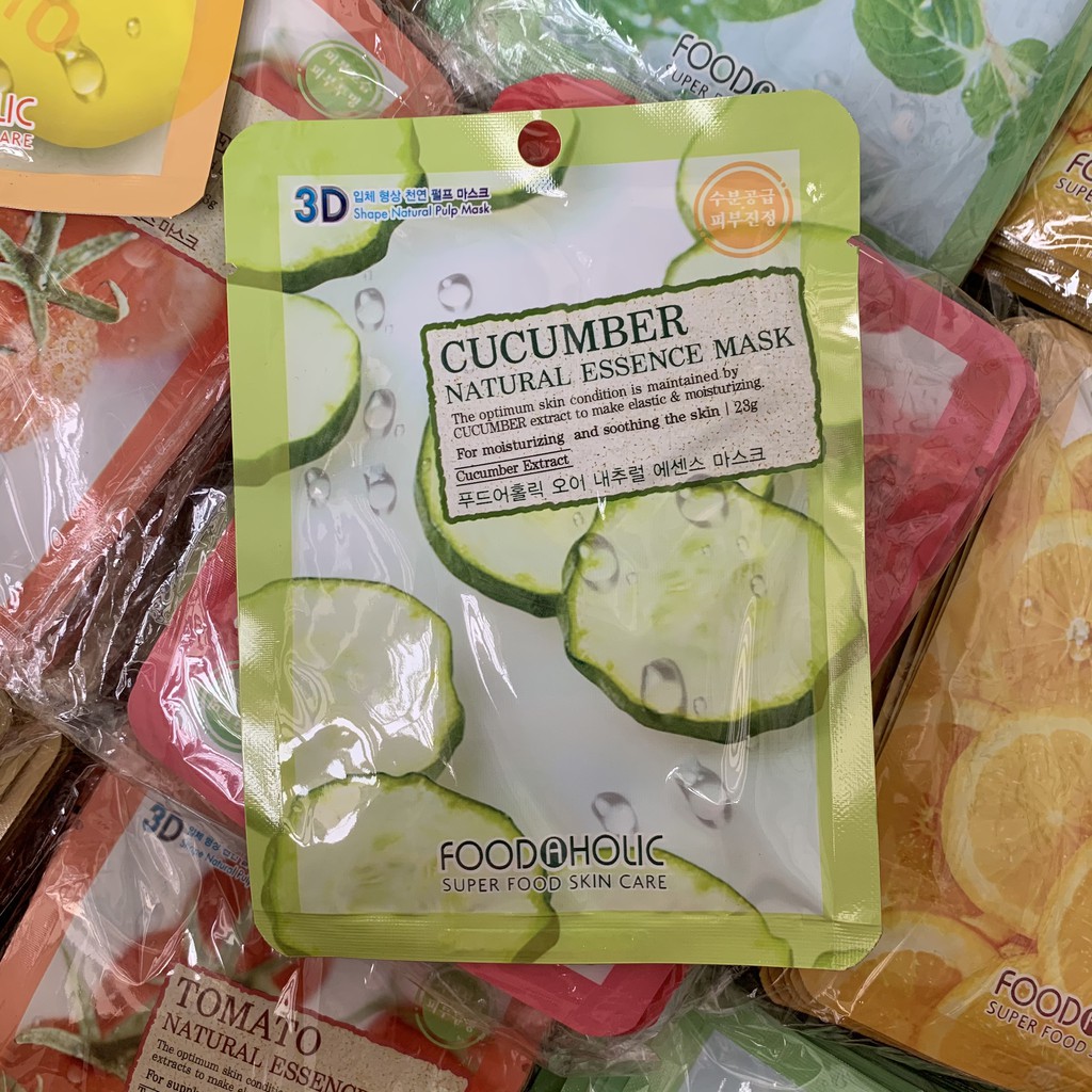Mặt nạ giấy 3D Foodaholic Mask, mặt nạ Hàn Quốc giúp cấp ẩm, làm mát da, dưỡng da trắng sáng, mịn màng, lẻ 01 mask | BigBuy360 - bigbuy360.vn