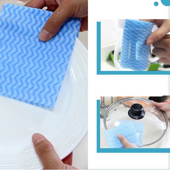 80 Cái khăn lau bàn/ chén dĩa XIAODUOJIAJU thấm nước bằng vải không dệt dùng một lần