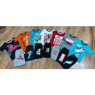 Sét 3 bộ thun cotton xuất dư cho bé trai size 15kg-42kg.