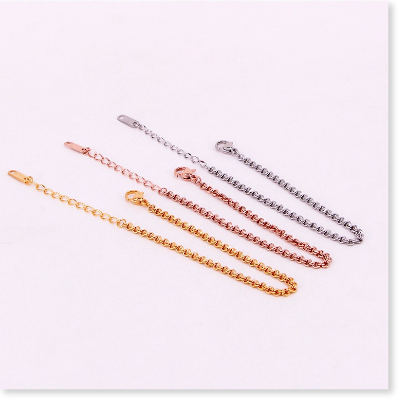 Vòng tay lắc tay nữ titan 2 xích lòng nhau H14-407 - CAM KẾT KHÔNG GỈ, KHÔNG BAY MÀU - BẢO HÀNH 12 THÁNG