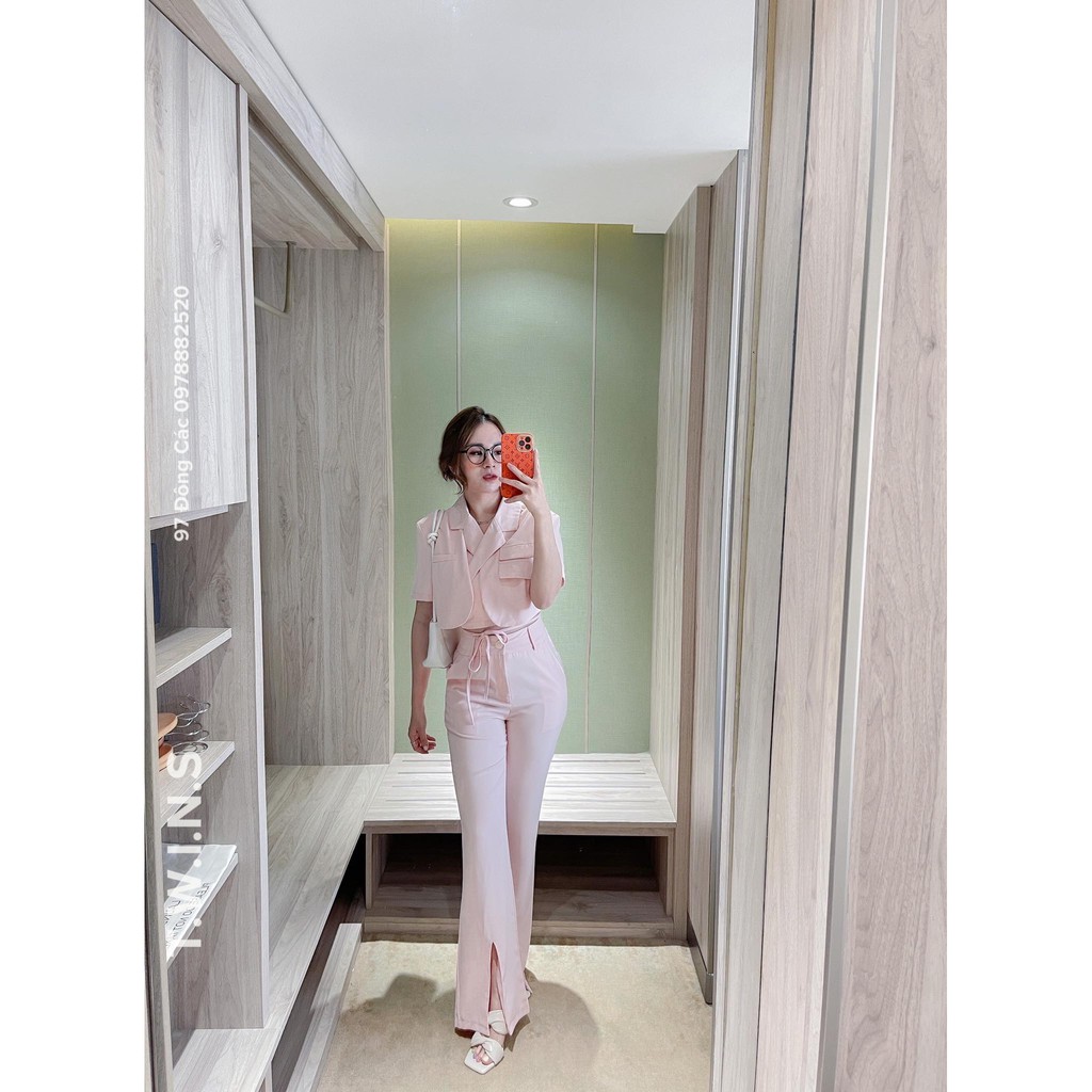 Set blazer quần xẻ gấu 078 079