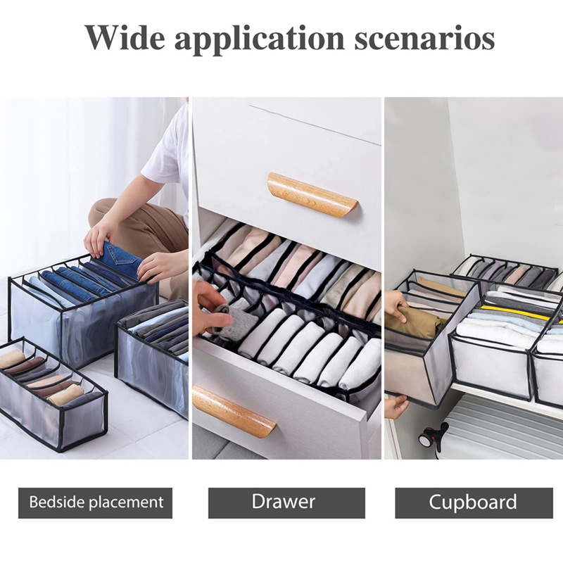 Set 6 Túi Vải Đựng Quần Áo (2 Lớn + 4 Nhỏ) Có Thể Giặt Được