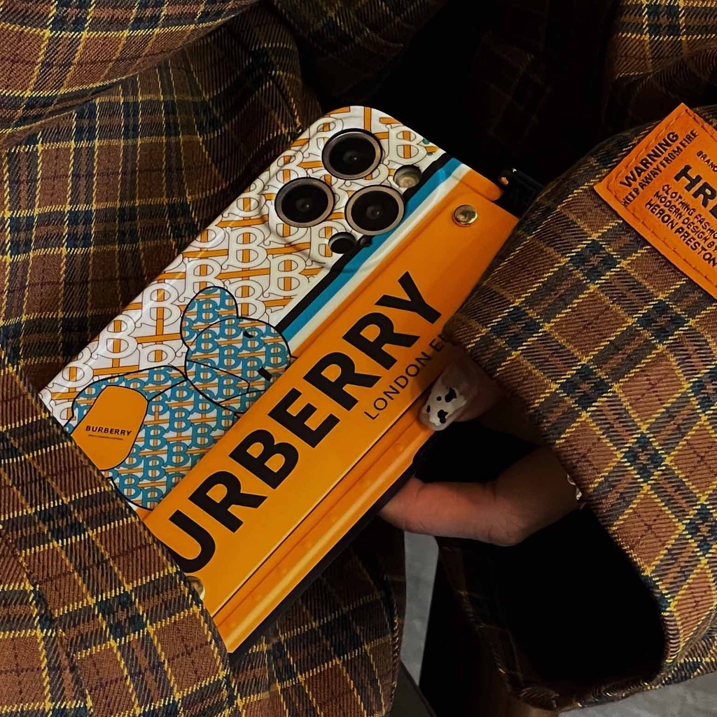 Ốp Điện Thoại In Hình Gấu Dễ Thương Có Dây Đeo Cổ Tay Chống Rơi Cho iPhone 14 13pro max 12pro 11promax 11