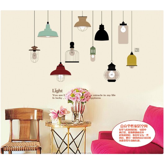 Decal trang trí bóng đèn dây LIGHT ( 10 bóng )