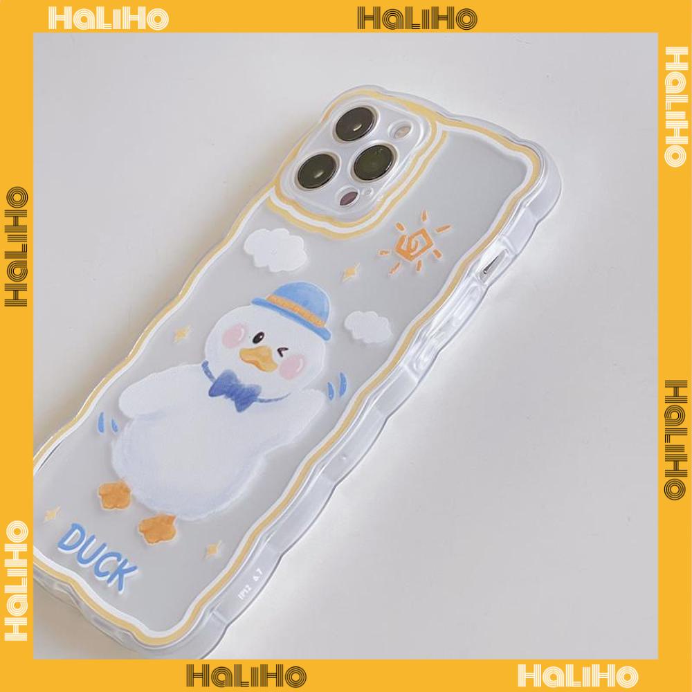 iPhone Case Silicone Soft Case Clear Case Wave Non-Slip Shockproof Camera Cover Protection Duck Cute Compatible For iPhone 13 Pro Max iPhone 12 Pro Max iPhone 11 iPhone7 Plus