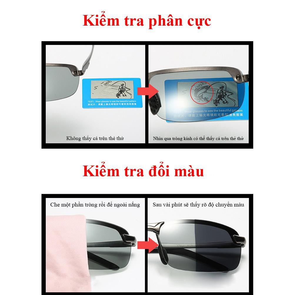 Kính mát thần kỳ Tech Pro Black, mắt kính Đổi màu theo cường độ ánh sáng mặt trời tính năng phân cực polarized chống lóa