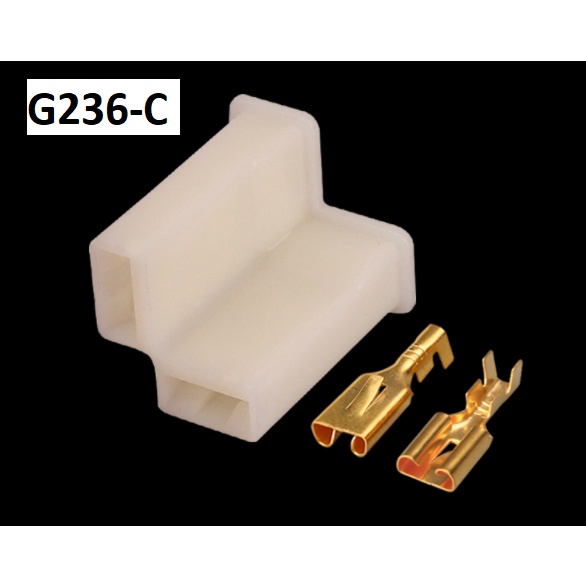 G236-Giắc cắm Ắc quy ô tô điện phích cắm bật lửa 6.3mm 2 lỗ