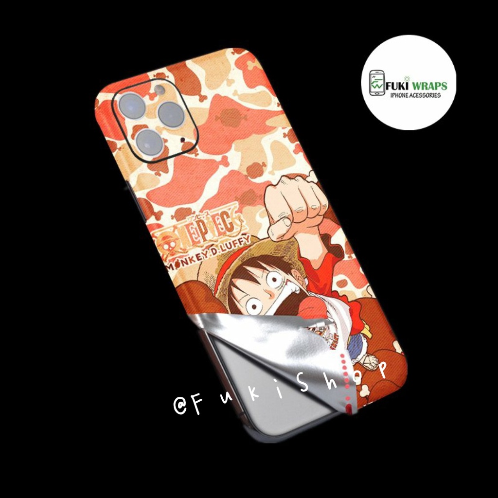Tấm dán Skin FULL VIỀN One Piece Dành Cho 13ProMax 12ProMax 11ProMax X XS XR XSMAX 6Plus 7Plus 8Plus FukiShop