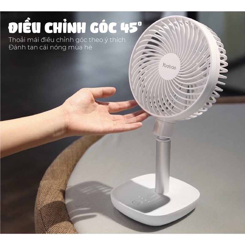 Quạt sạc mini để bàn Yoobao F1 10.000mah