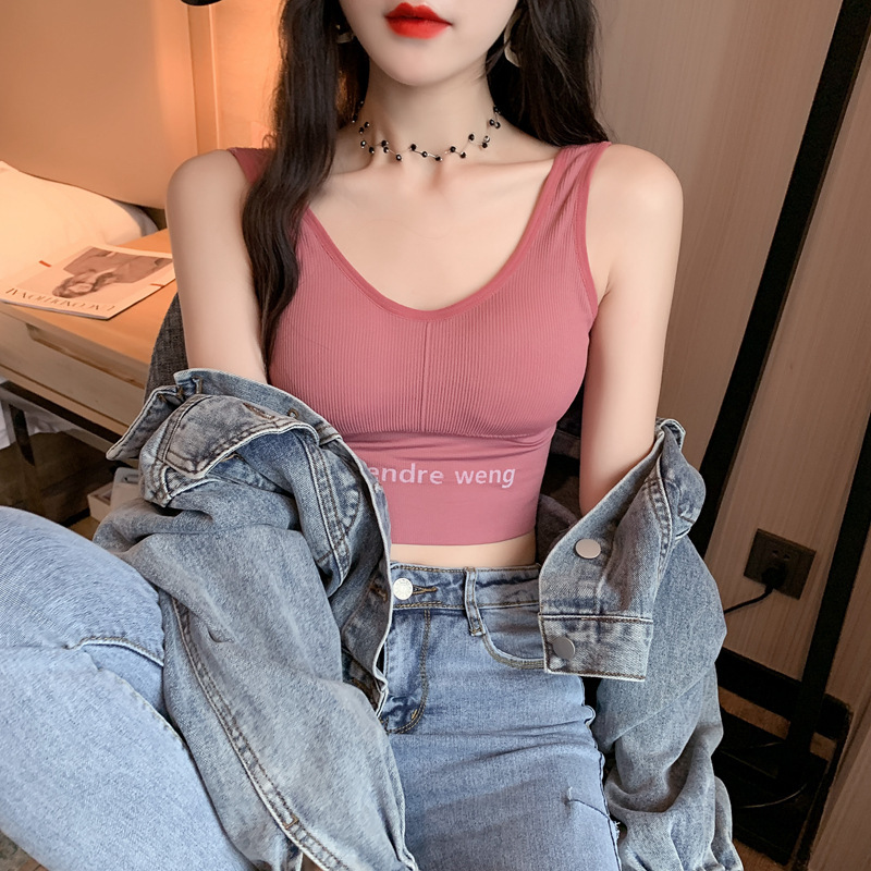 áo hai dây kiểu dáng gợi cảm có mút ngực hở lưng ôm áo 2 dây nữ croptop