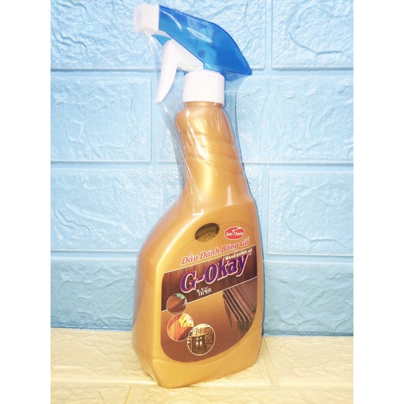 Dầu đánh bóng gỗ G-Okay 550ml làm sạch mới vật dụng bằng gỗ