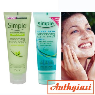 Tẩy da chết Simple Smoothing \ Oil Balancing Facial Scrub tdc 75ml