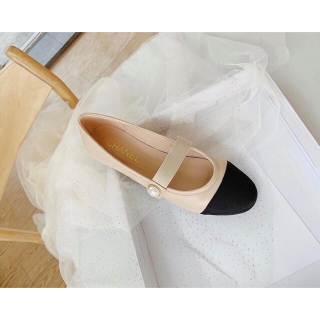 Giày Búp Bê Vintage Pha Mũi Đen - kèm video | BigBuy360 - bigbuy360.vn