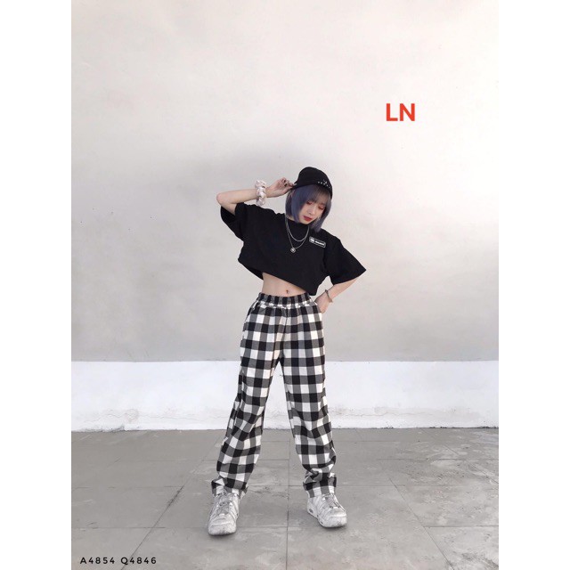 [FREESHIP ĐƠN TỪ 50K] Áo croptop logo ô chữ nhỏ LNG0320