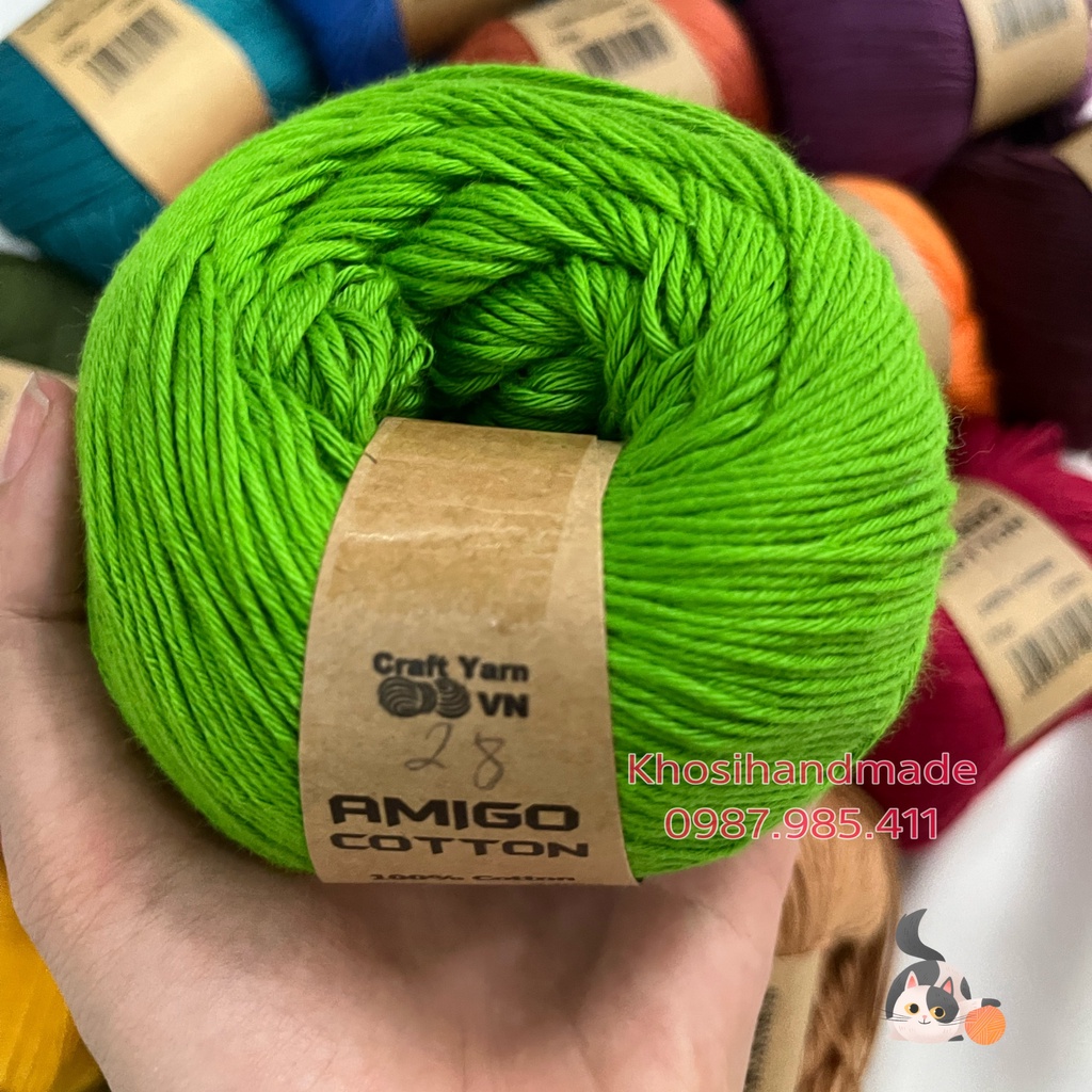 Sợi Amigo 100% Cotton 100gram/cuộn