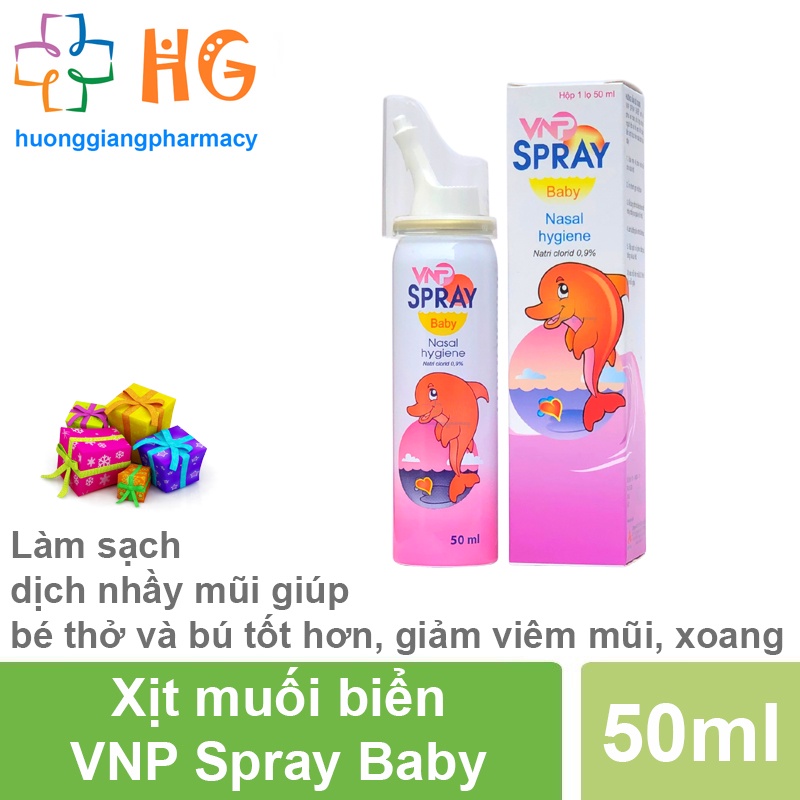 Xịt mũi cá heo Vnp Spray Baby Khuynh diệp chai xịt mũi cho bé xịt muối biển Làm sạch dịch nhầy mũi giúp thông rửa mũi