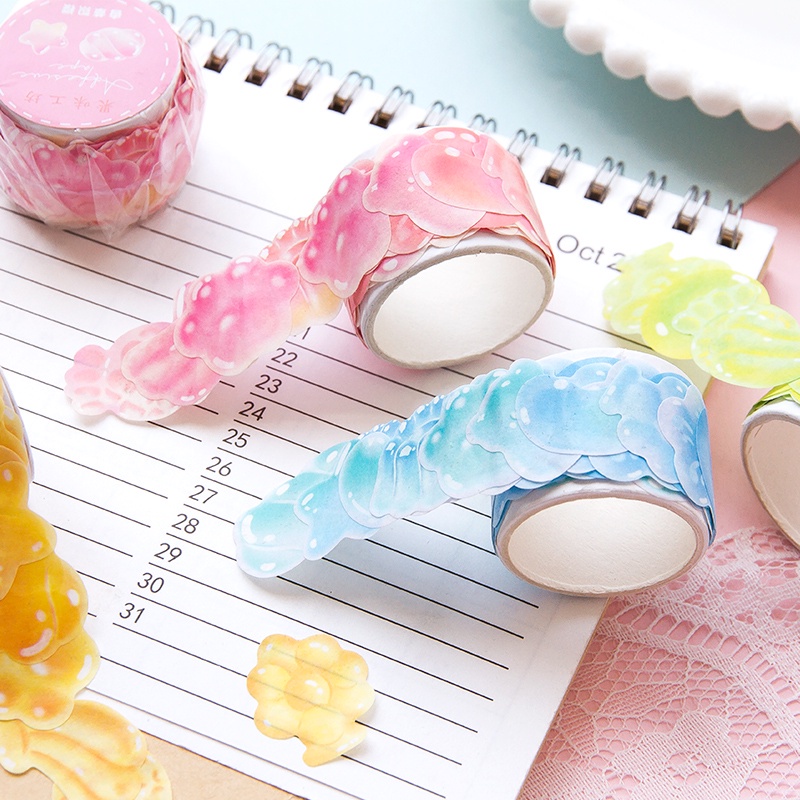 Bộ 100 Băng Dính Washi Màu Kẹo Ngọt Tươi Tắn