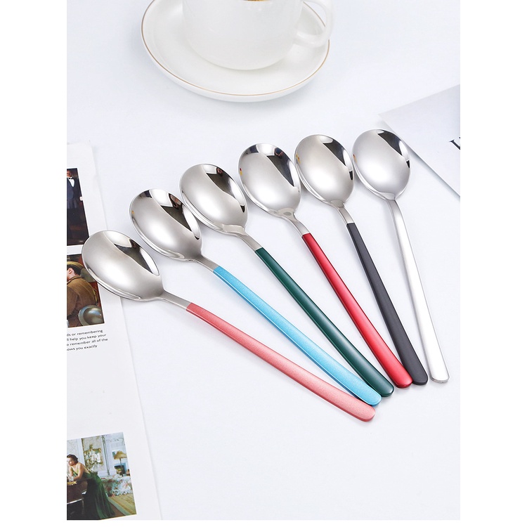 Bộ Muỗng Nĩa Bằng Thép Không Gỉ Phong Cách Hàn Quốc Chất Lượng Cao