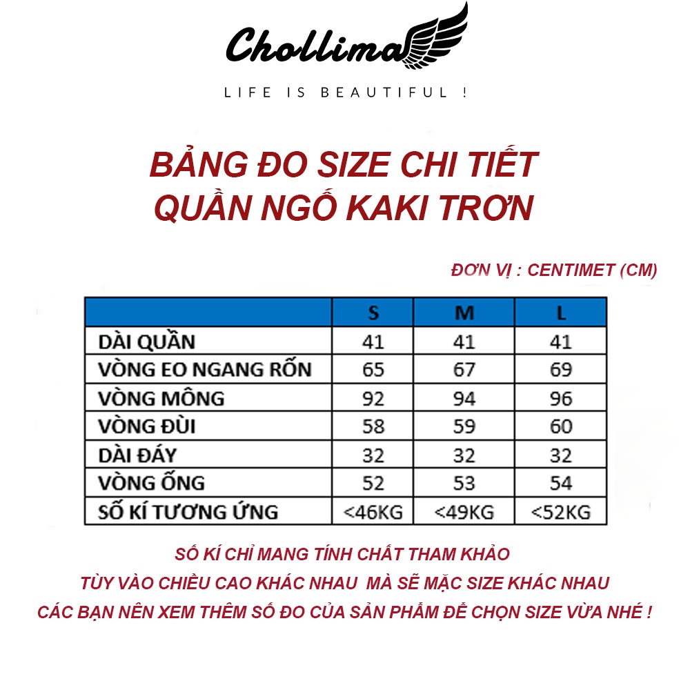 Quần đùi ngố kaki trơn Chollima ulzzang phong cách hàn quốc đơn giãn dễ phối đồ QS025