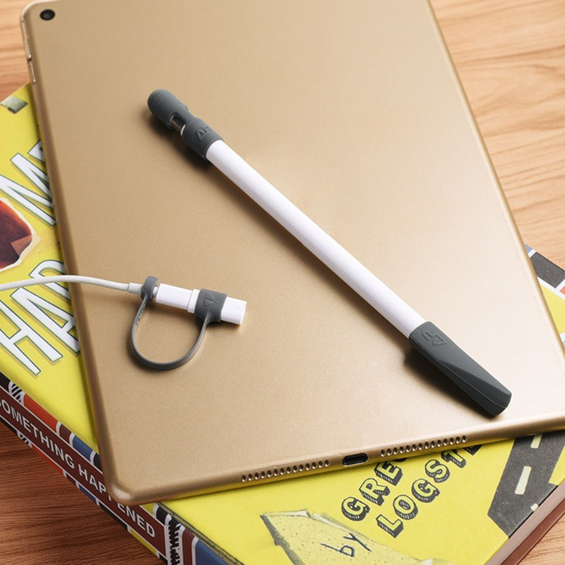 Bộ 3 Nắp Đậy + Vỏ Bọc + Dây Cáp + Đầu Nối Lightning Cho Bút Cảm Ứng Apple Pencil