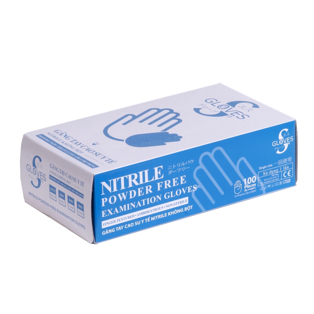 Găng tay cao su y tế màu xanh nitrile không bột I'm Gloves hộp 100 chiếc