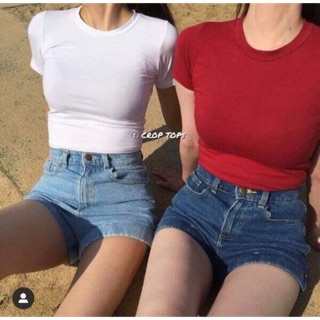 Áo Croptop cổ tròn tay ngắn basic body thiết kế - by SugarG